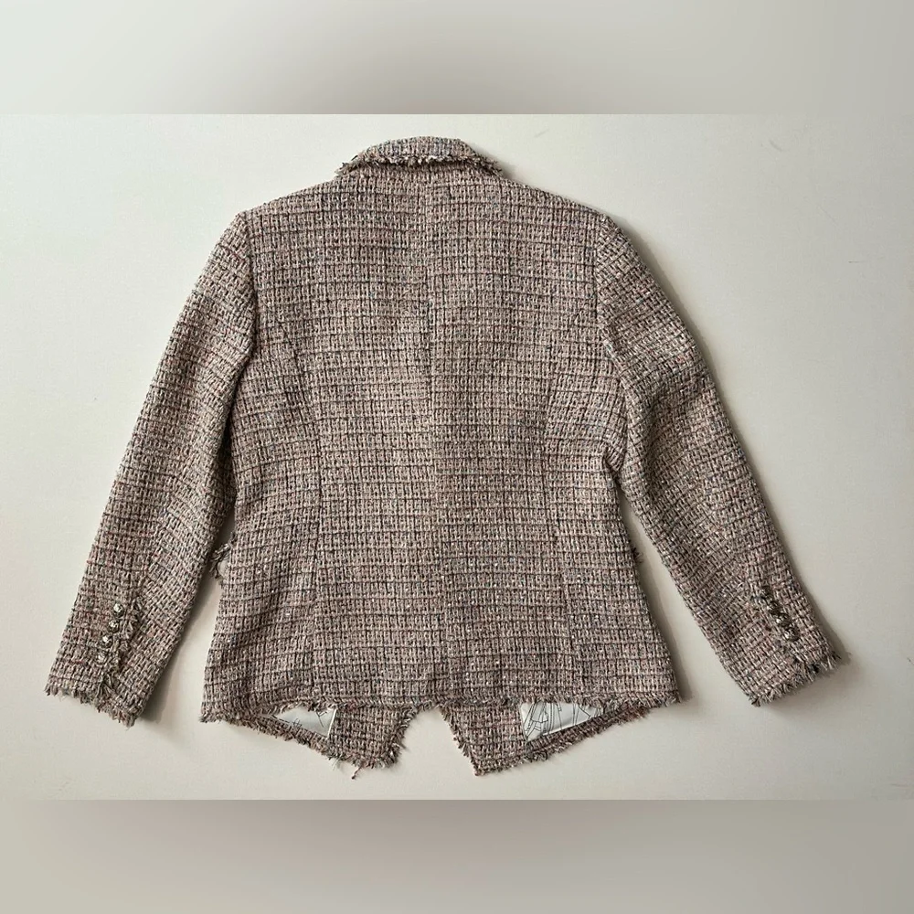 WHBM White House Black Market Studio Tweed Knit Blazer Jacket Coat Chic Sz 12 - Picture 3 of 16